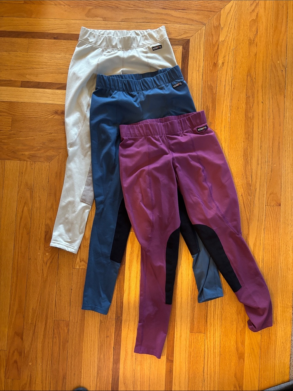 Kerrits Kids Flow Rise Knee Patch Performance Equestrian Riding Pants 3 Pack